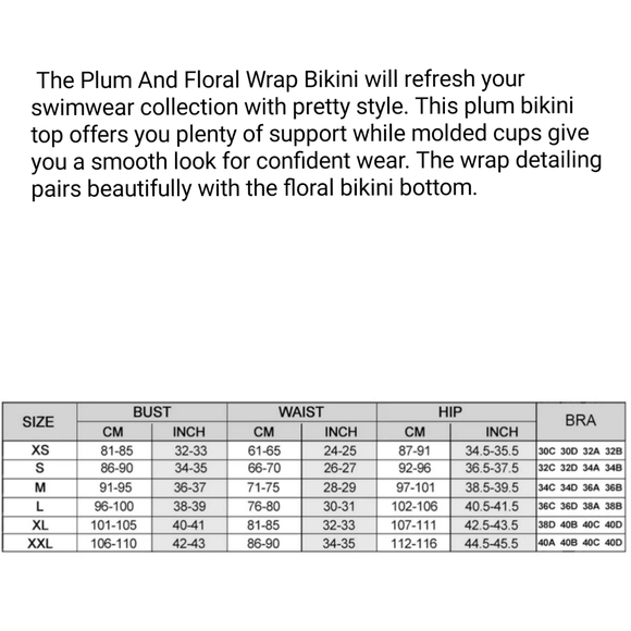 💢 5⭐Plum & Floral Wrap Bikini - Picture 5 of 5